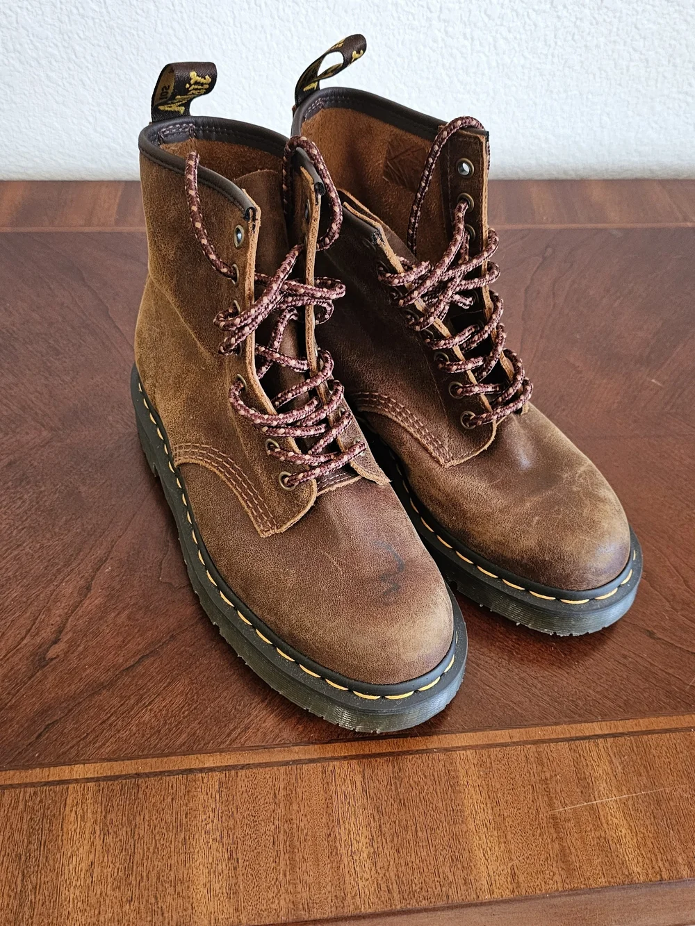 Dr. Martens Classic 1460 Lace-Up Brown Leather Boots, Men's 6 Women's 7
